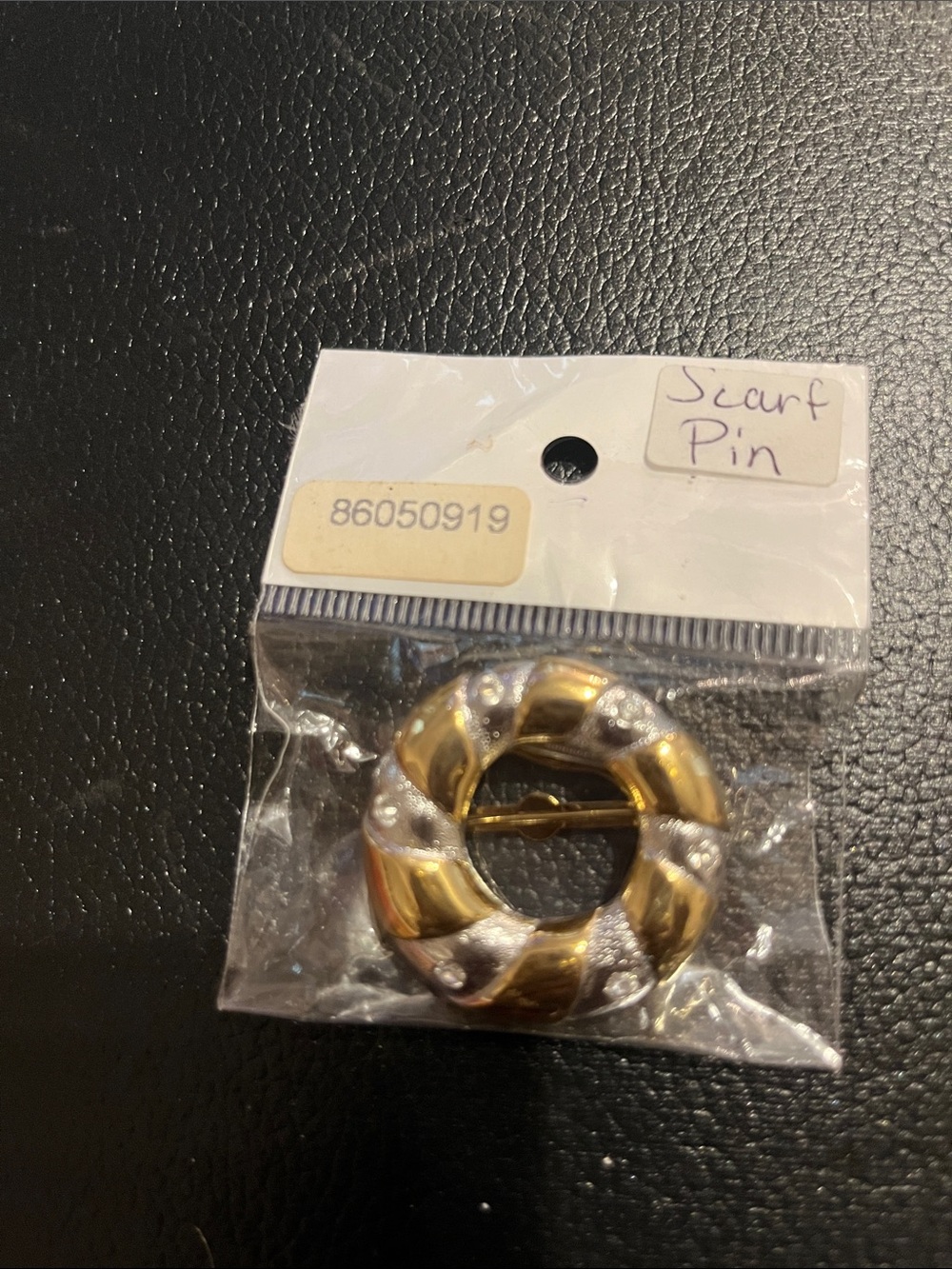 Gold & Silver Twisted Circle Scarf Pin